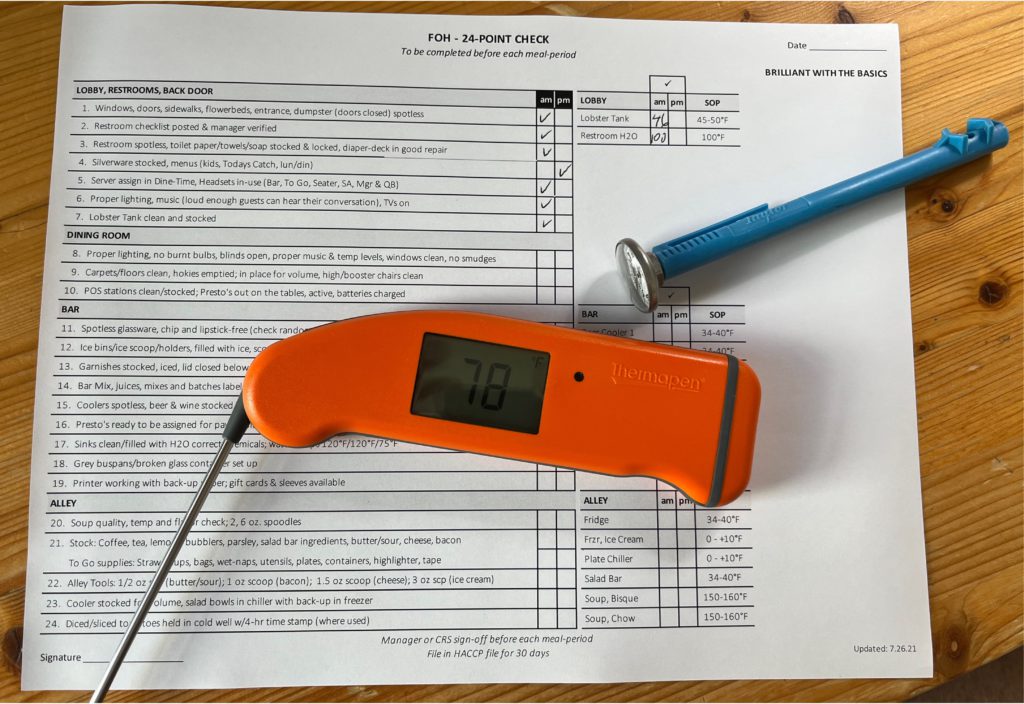 paper SOP and thermometer