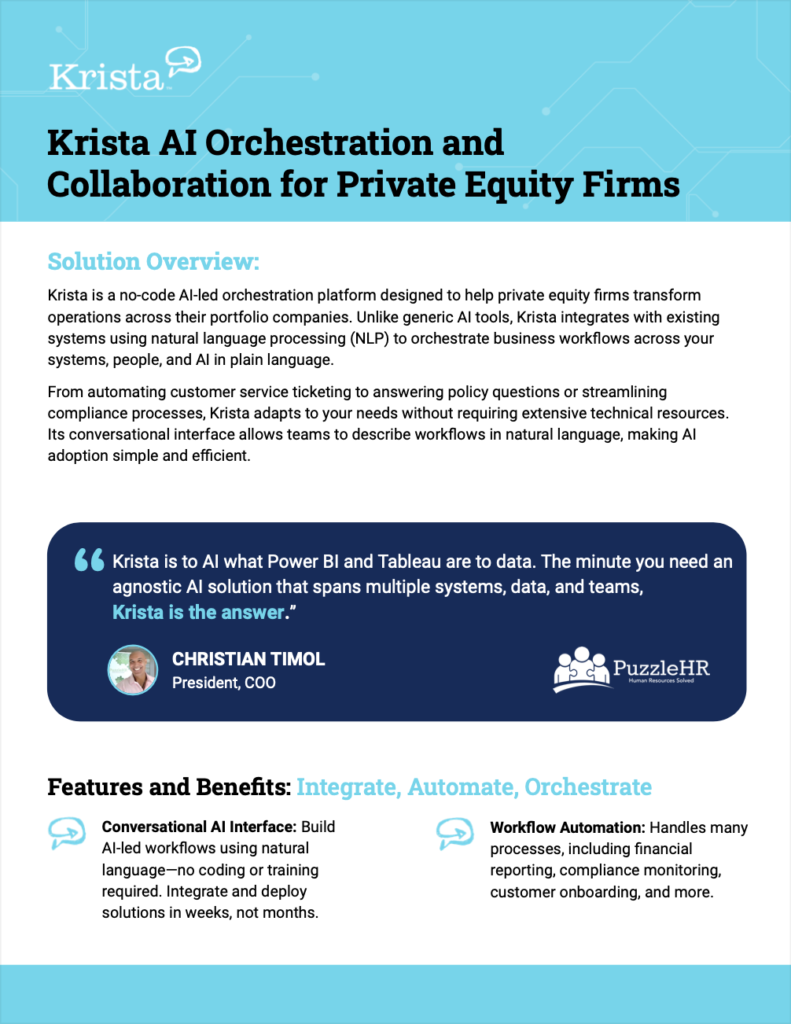 Krista Vendor Brief for Private Equity