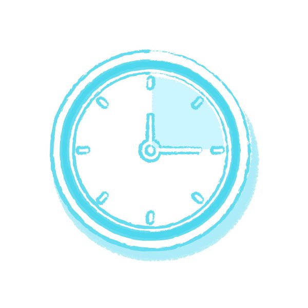 plain blue clock
